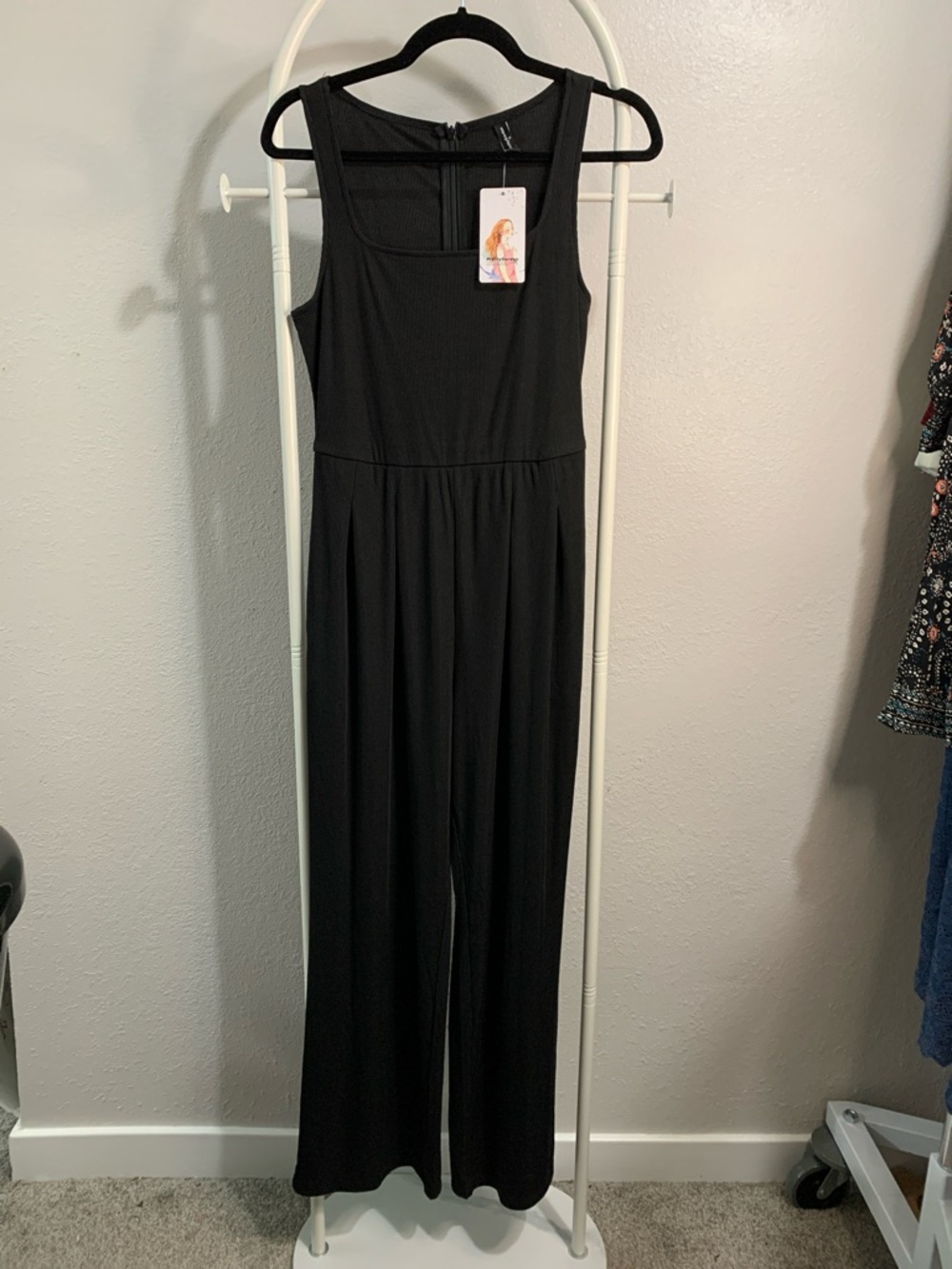 Black Sleeveless Wide-Leg Jumpsuit